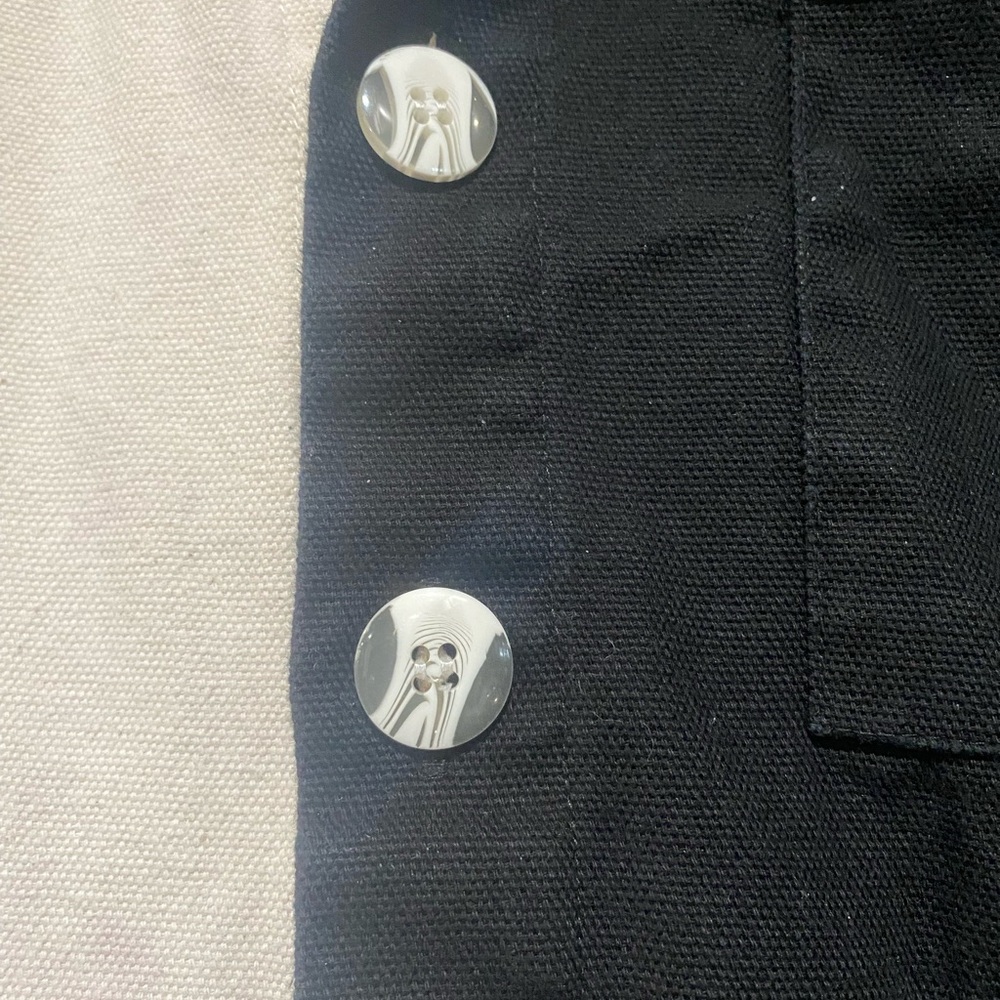 Stewart Enslow short jacket Womens small black cream button front soft canvas - Picture 5 of 5